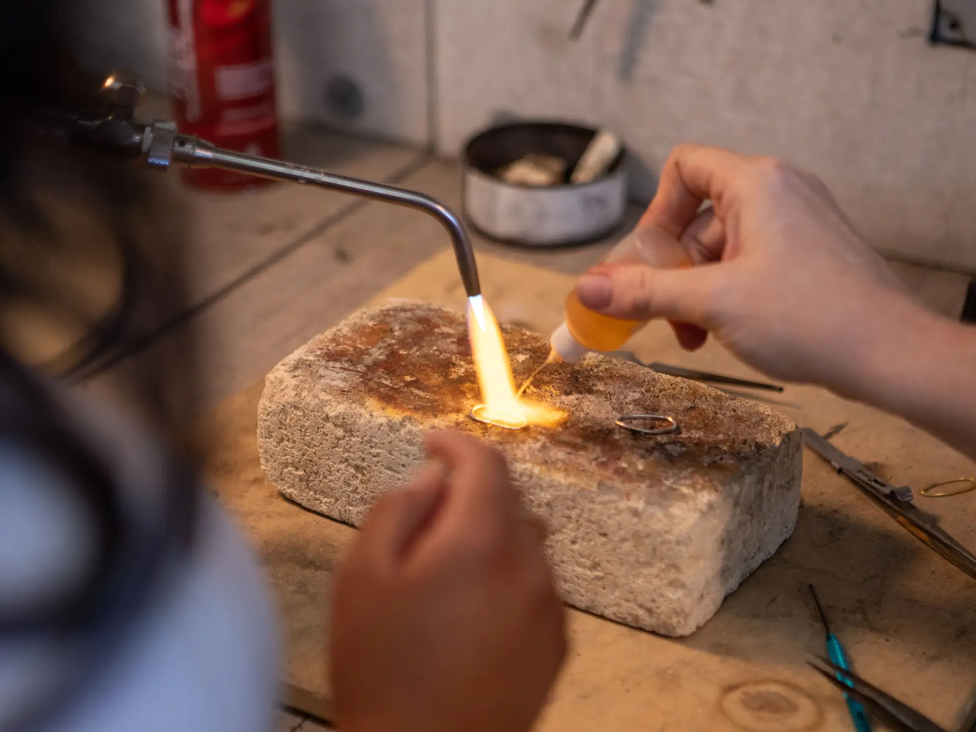 Artisan at workbench
